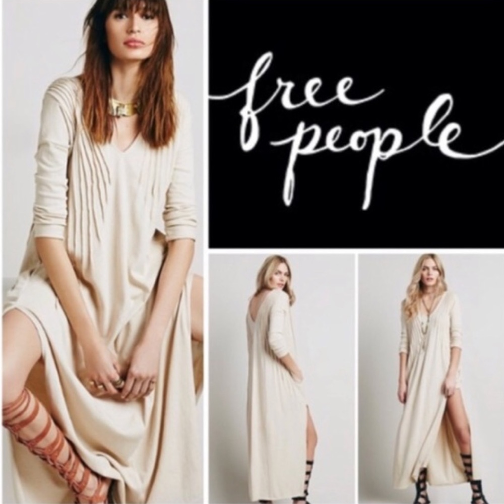 NWT Free People maxi long-sleeved cotton hippy